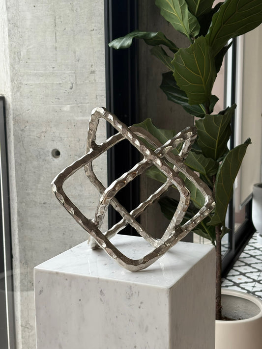 Silver Cube Sculpture